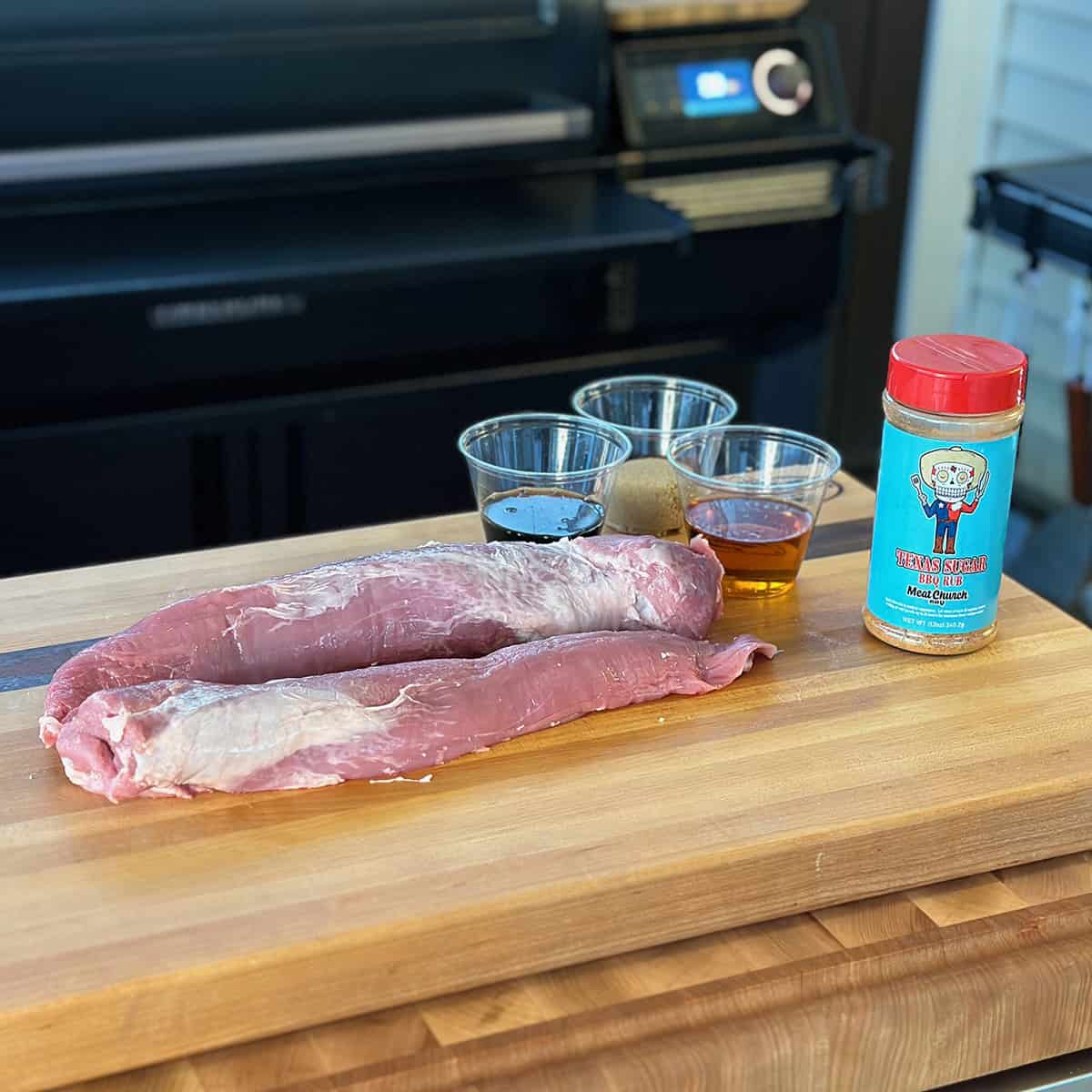 Ingredients for a Smoked Pork Tenderloin on Traeger Timberline XL
