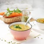 Instant Pot Split Pea Soup served in a bowl