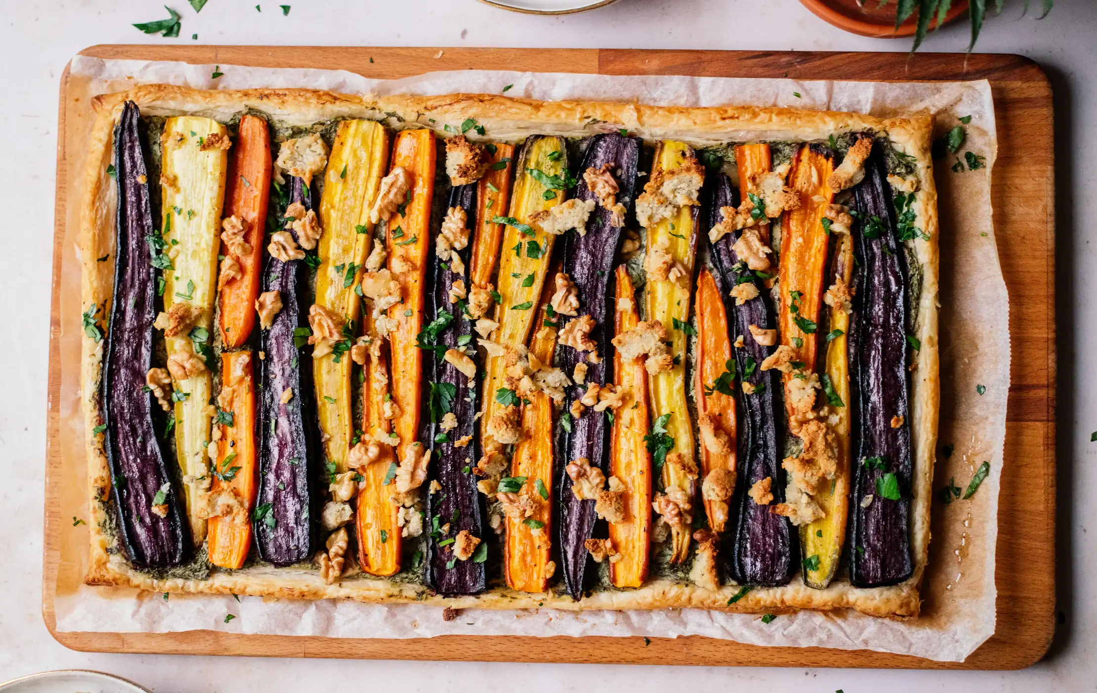 Carrot tart with puff pastry