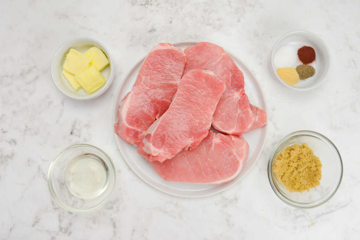 ingredients needed for cooking pork chops on the blackstone