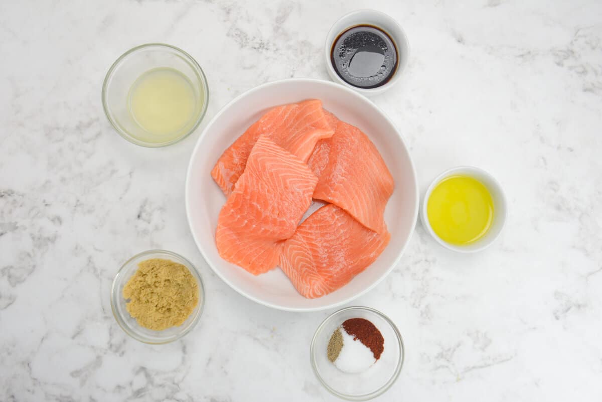 ingredients needed for cooking salmon on the blackstone