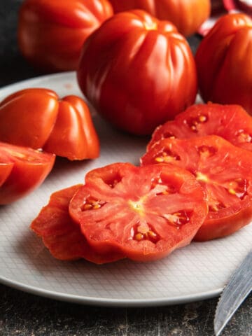beefsteak tomato on a plate