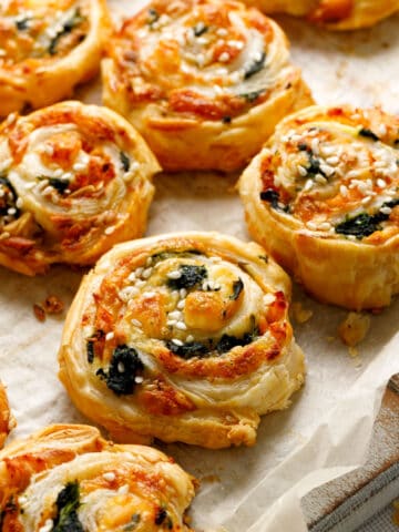 puff pastry pinwheels on a table