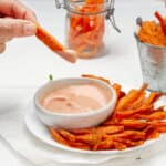 Carrot Fries served with sauce