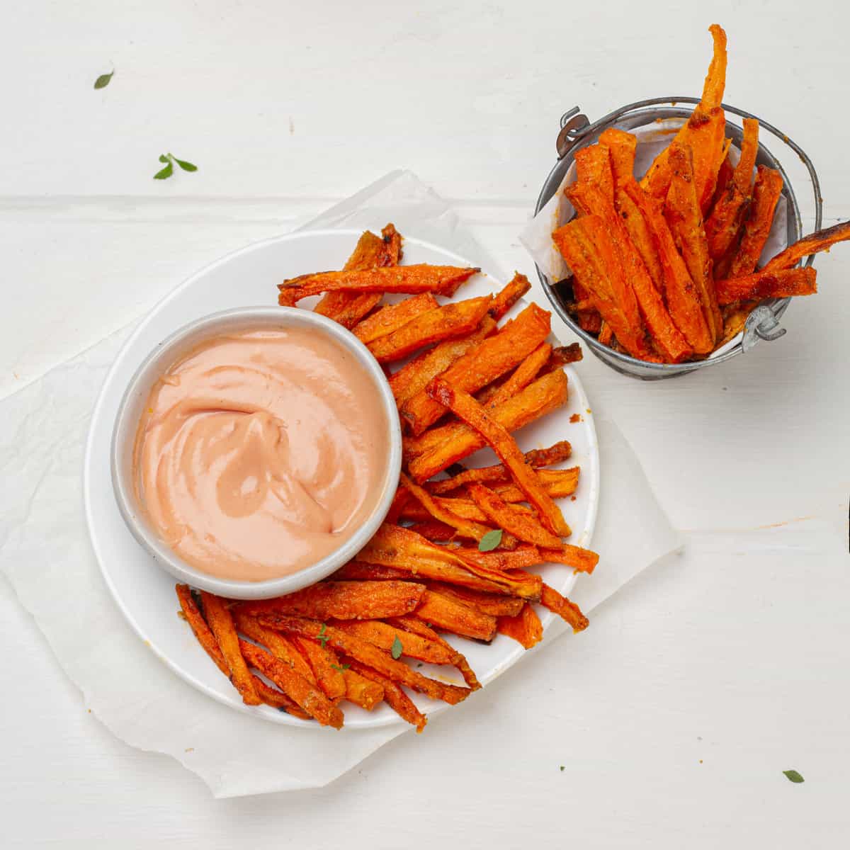 Carrot Fries served with sauce