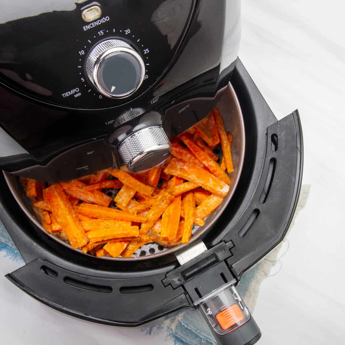 Carrot fries cooking in instant pot