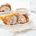 Chicken Cordon Bleu served with sauce