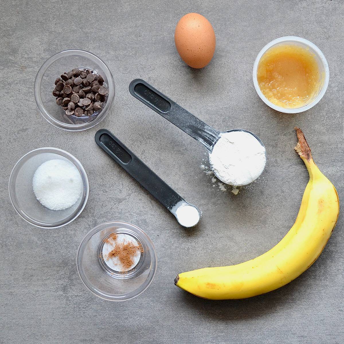 Ingredients needed for banana mug cake