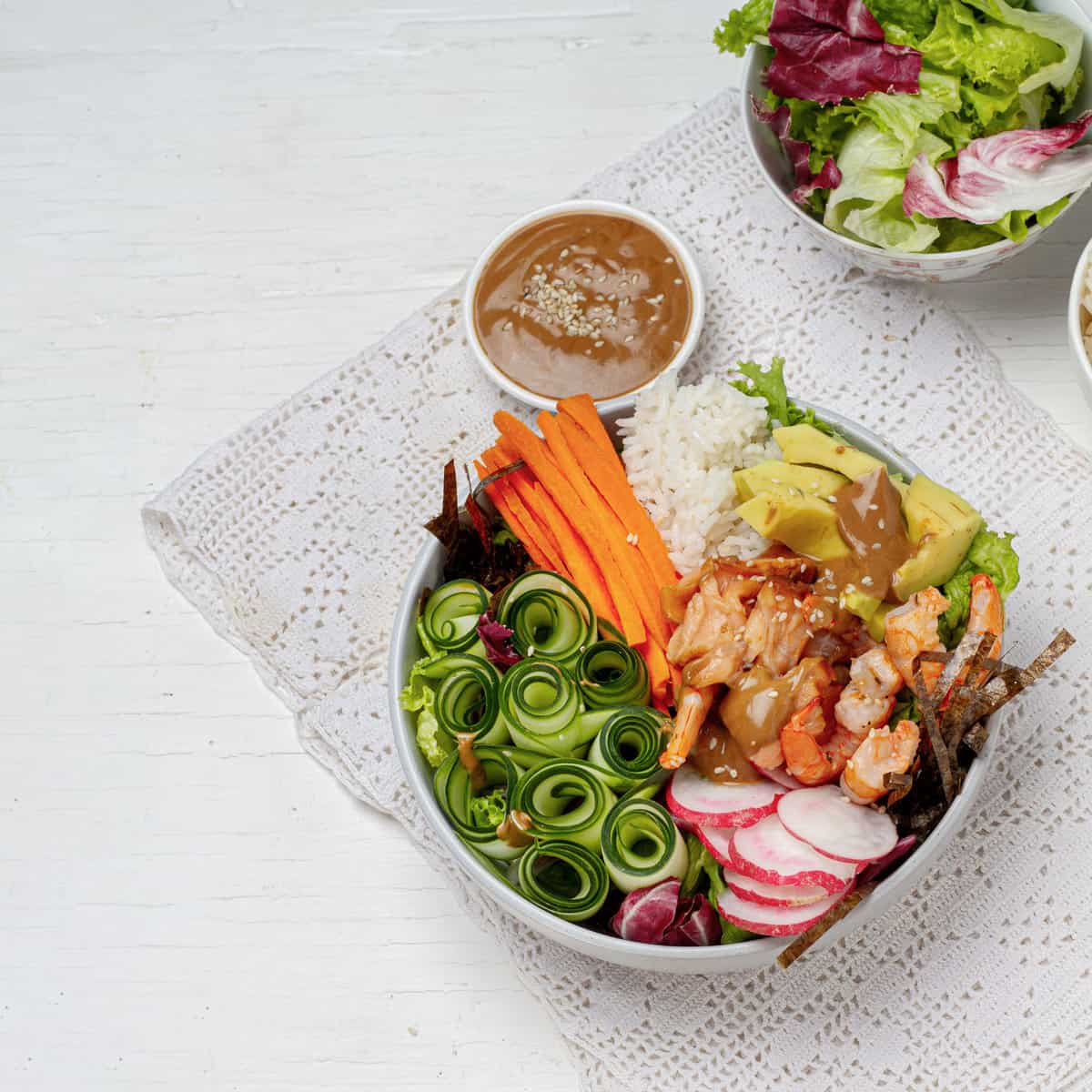 Sushi Salad ingredients ready in bowl