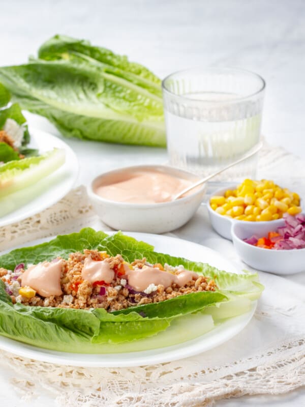 Turkey Taco Lettuce served in a plate