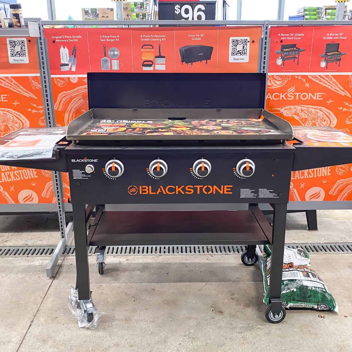A large Blackstone grill on display in the store