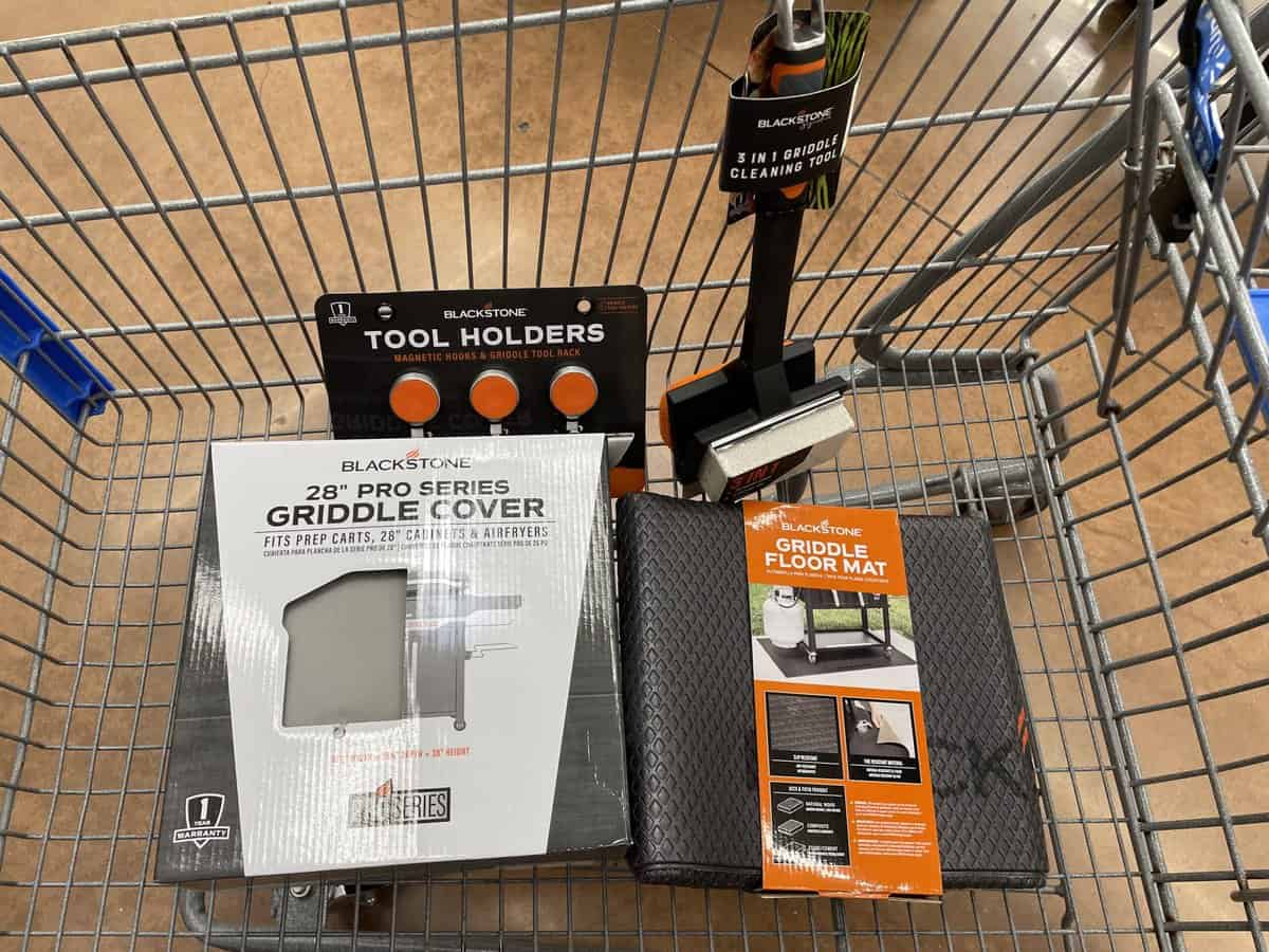 blackstone griddle accessories in shopping cart