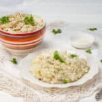 Instant Pot Chicken Cabbage served in a plate and a bowl