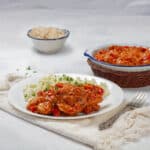 Chicken Paprikash served with rice