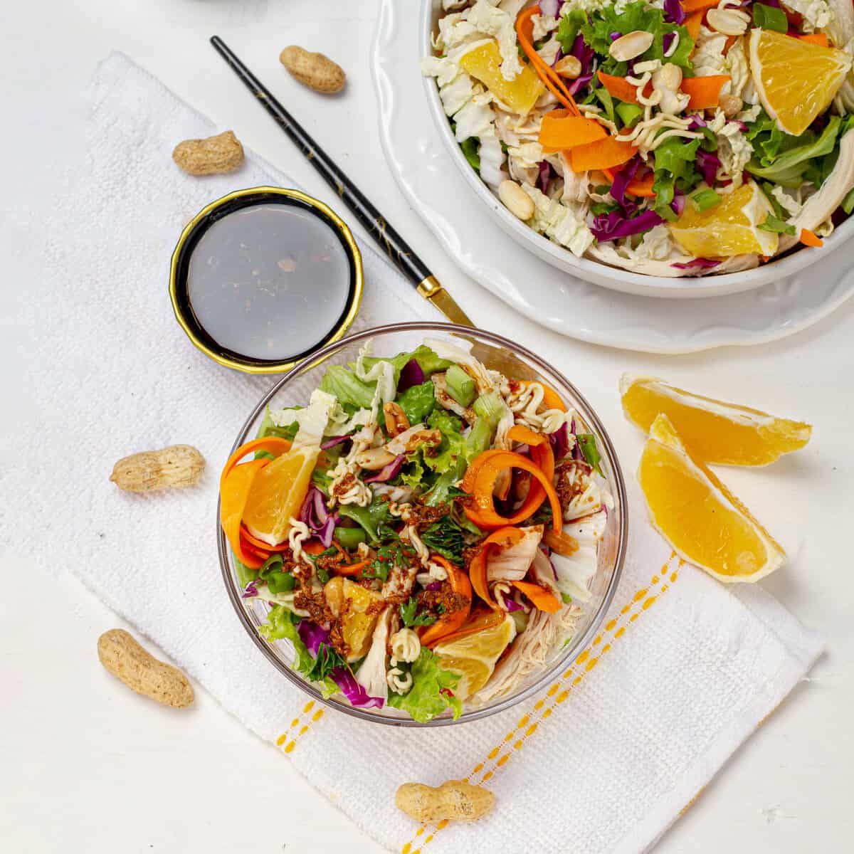 Chinese Chicken Salad served in two bowls