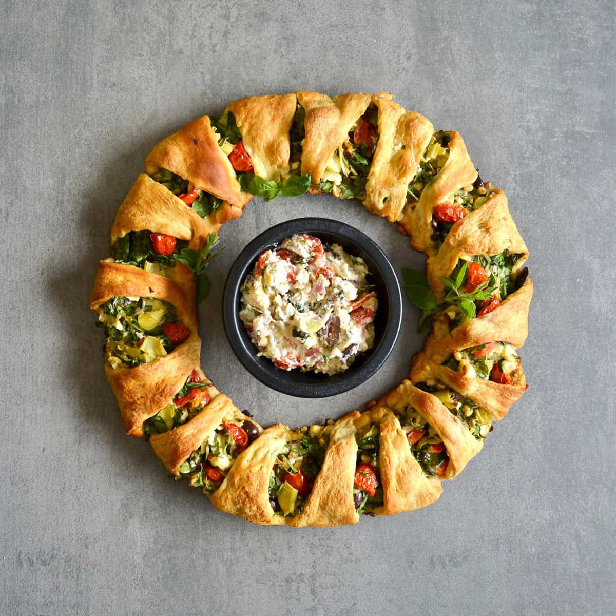 Baked crescent party appetizer