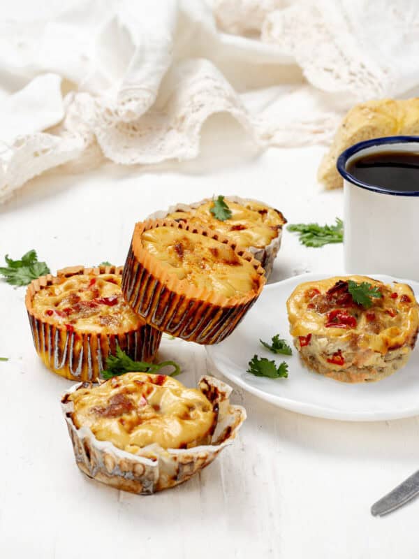 Pork Egg Cups served with black coffee