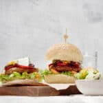 Pork Burgers served on a plate