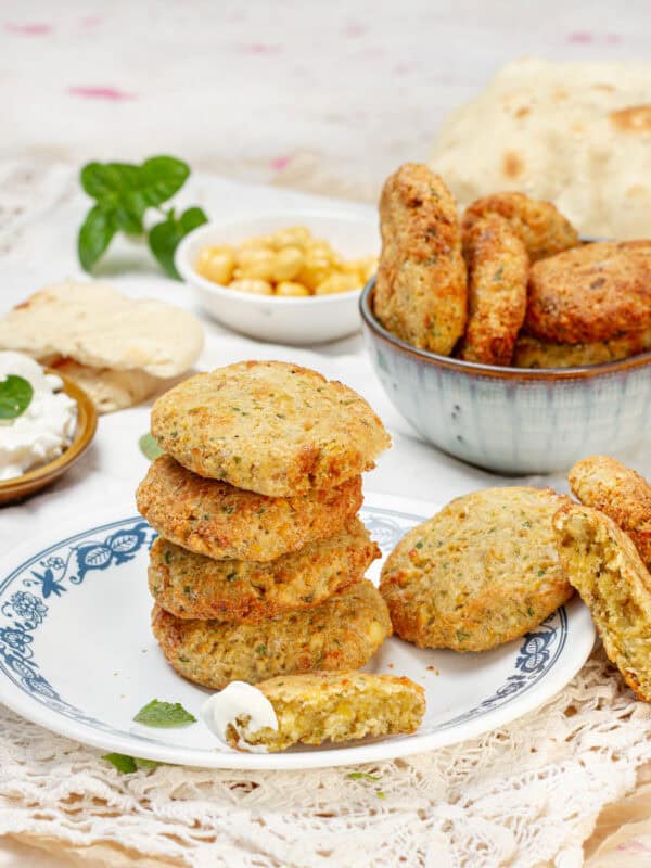 Crispy air fryer falafel made with chickpeas and Middle Eastern spices.