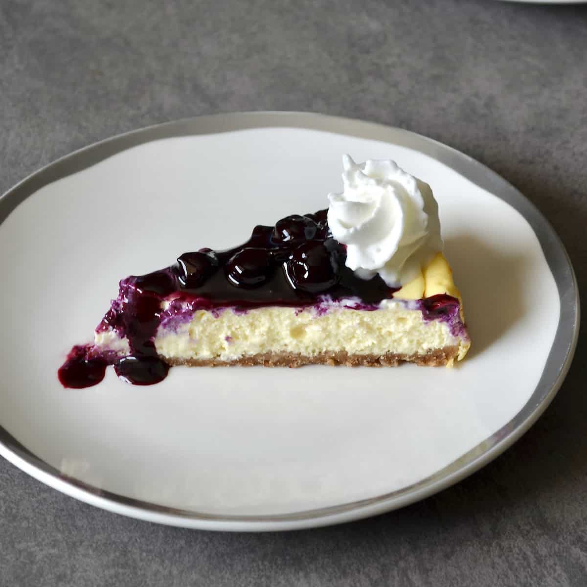 Cheesecake slice on a plate