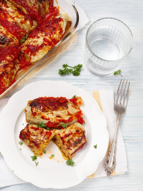 Pork Cabbage Rolls served in a plate