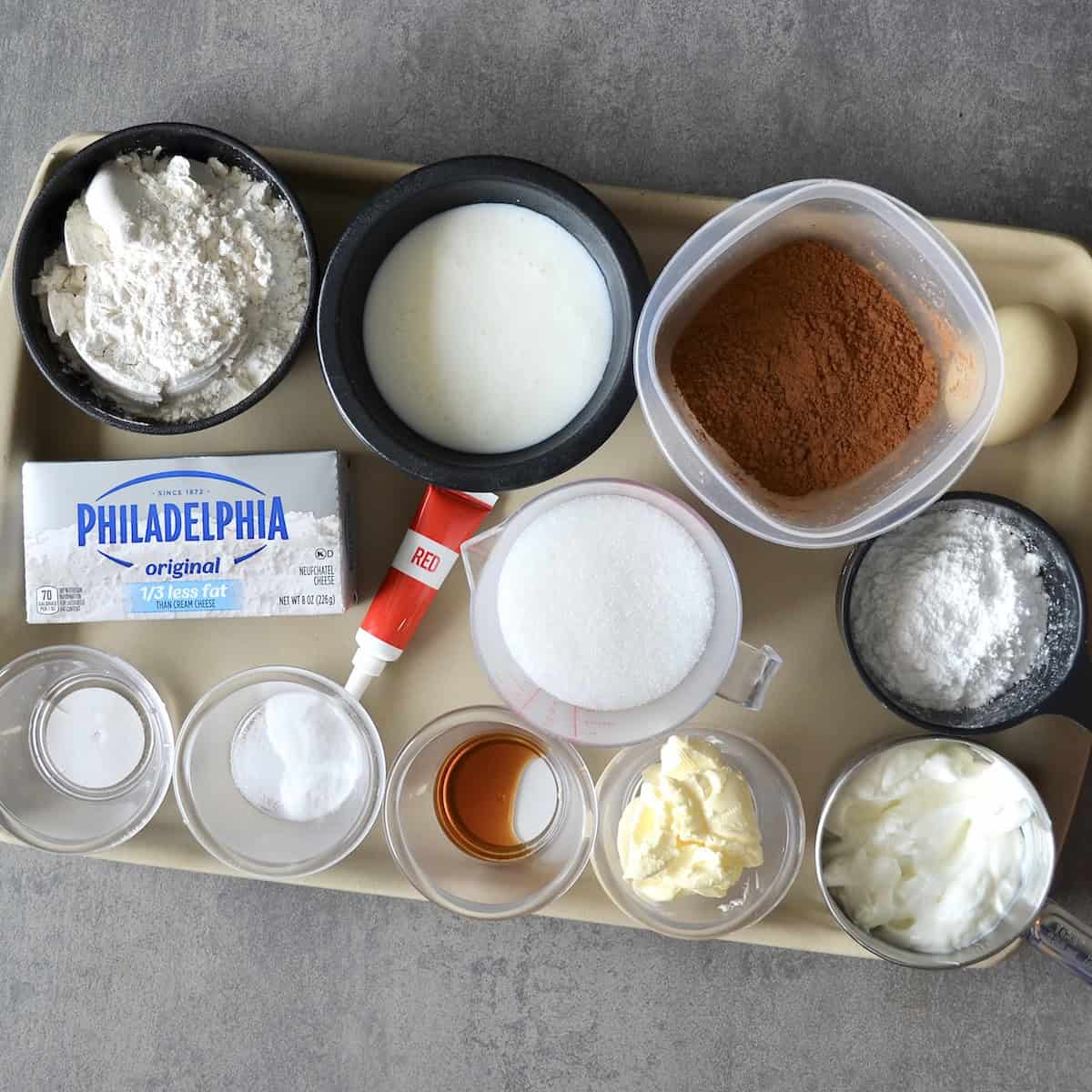 Ingredients needed for homemade cupcakes