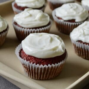 red velvet cupcake upclose