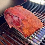 smoked prime rib on grill grate