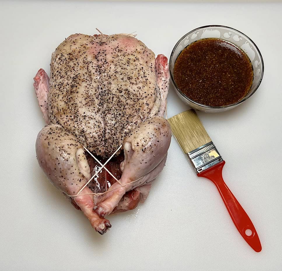 marinade brushed on raw duck 