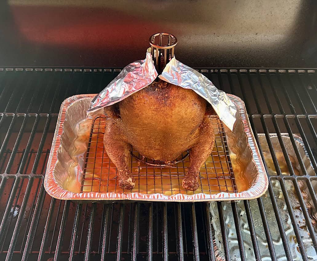 smoked chicken with foil 