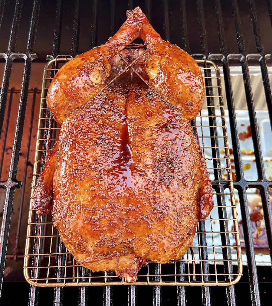smoked duck coming out of the smoker 