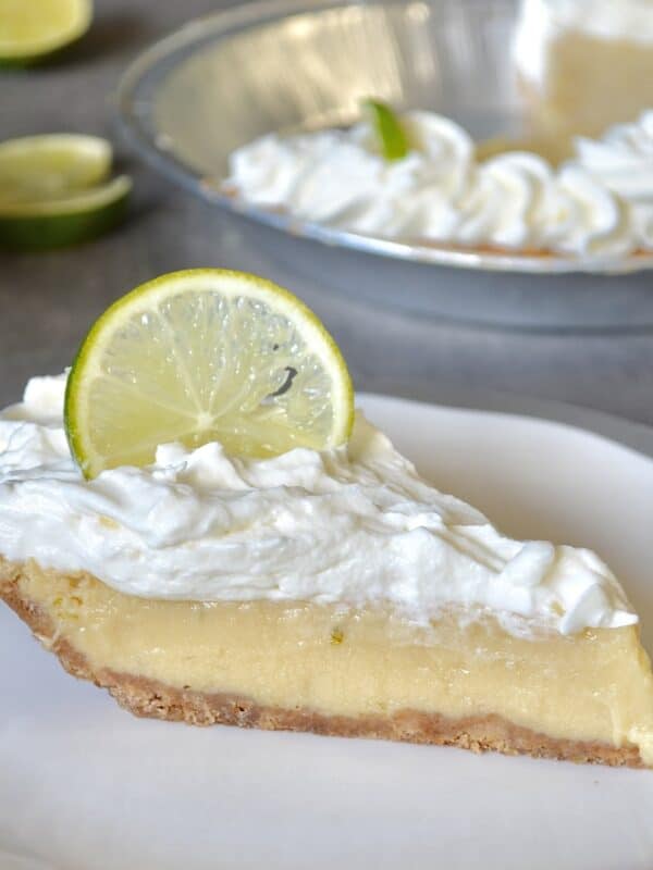 Slice of key lime pie