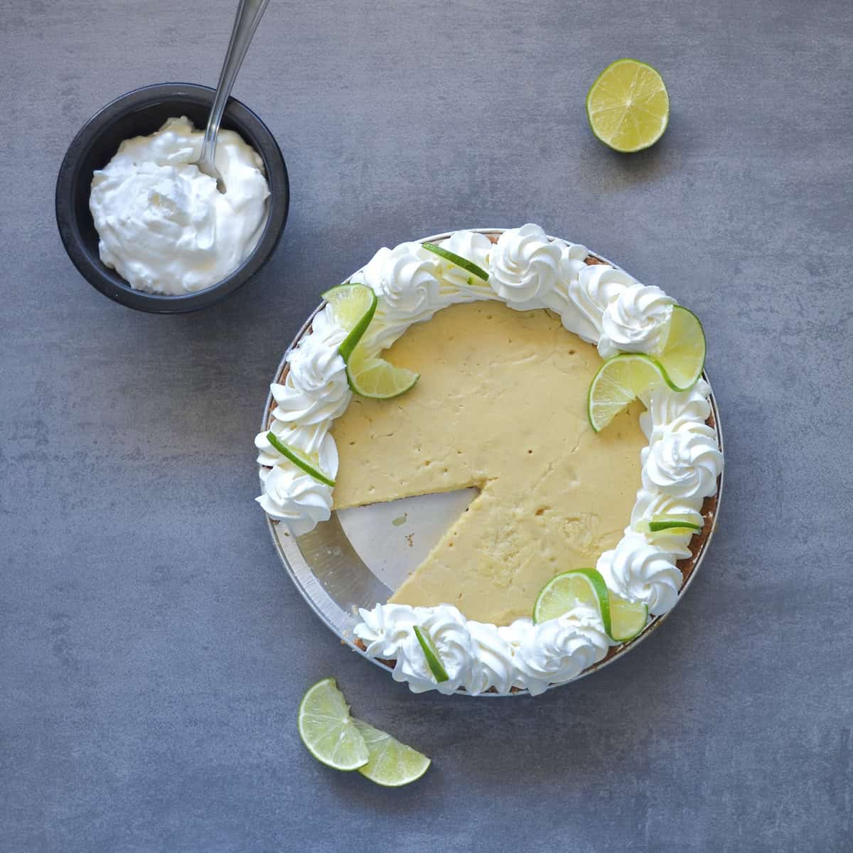 Decorated key lime pie