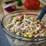 Southwest macaroni salad in a bowl