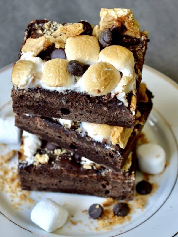 Close up of s'mores brownies