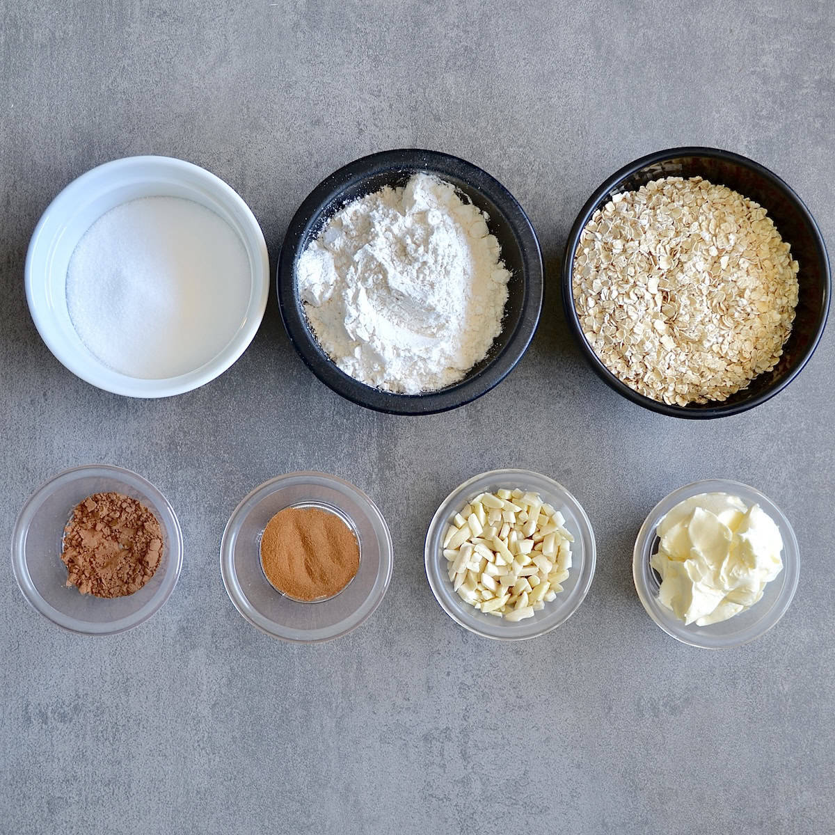 Ingredients for oat streusel topping