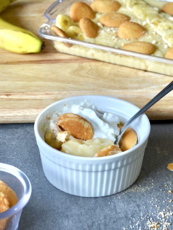 Banana pudding in a ramekin