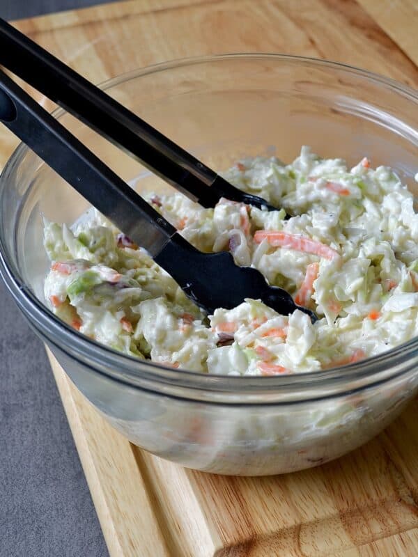 Bowl of fresh coleslaw