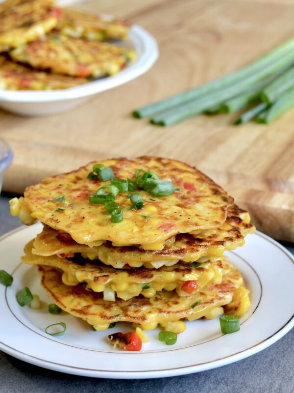 Pile of corn fritters