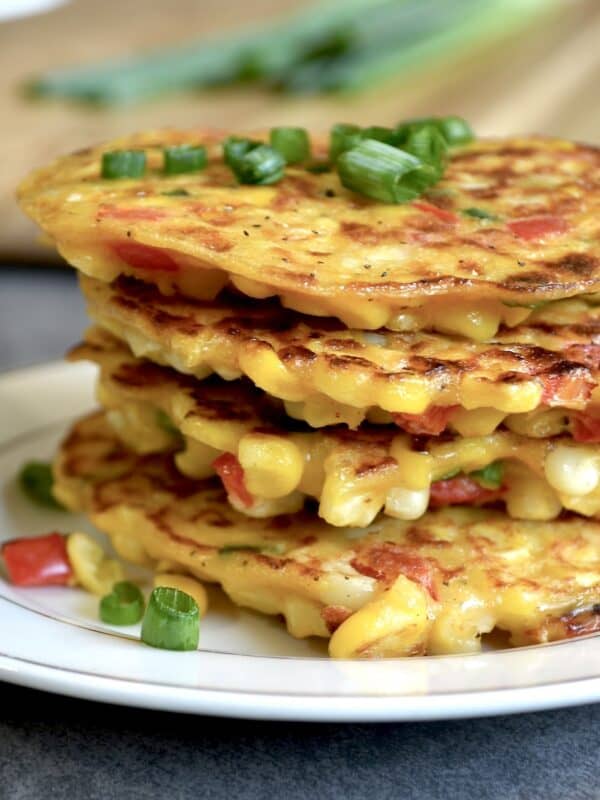 Close up of weight watchers corn fritters