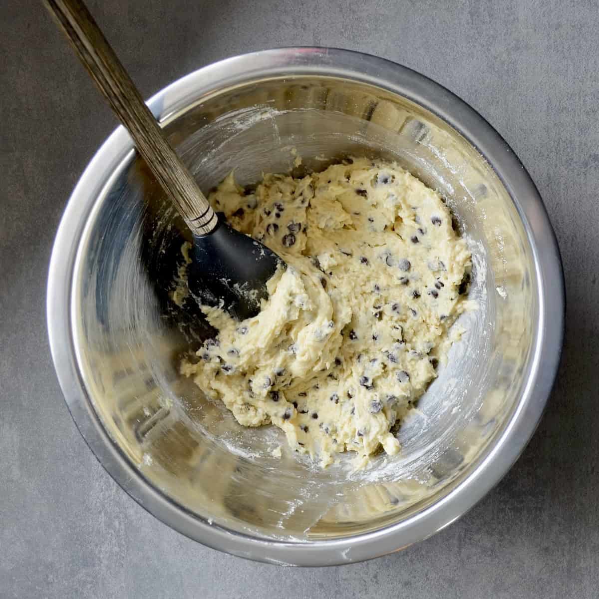 Cookie dough with dark chocolate chips