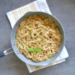 Pot of lemon spaghetti