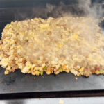 Breakfast Hash on the griddle finished on the griddle