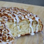 Close up of brown sugar oat coffee cake