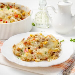 Low-carb Weight Watchers Tuna Casserole on a plate.