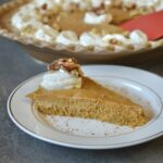 Slice of crustless pumpkin pie