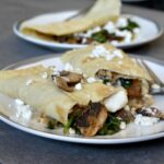 Mushroom crepes with spinach