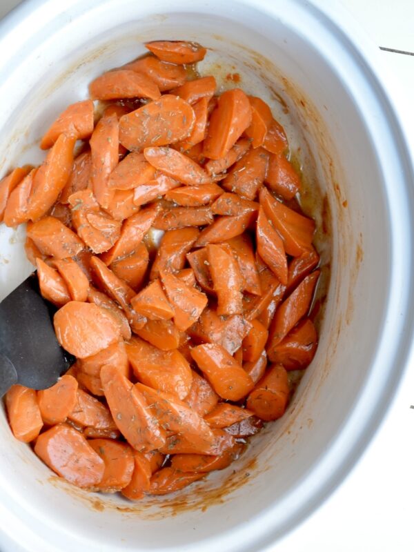 Cooked carrots with glaze