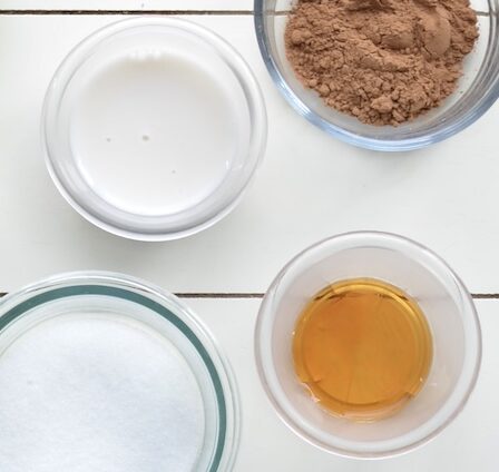 Ingredients for brownie mug cake