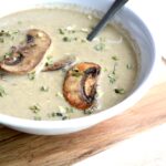 weight watchers cream of mushroom soup in white bowl